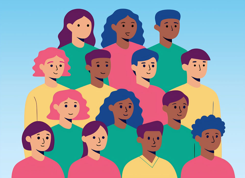 An illustration of a group of people